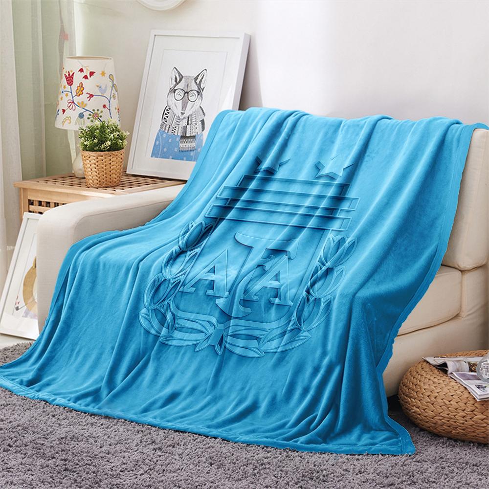 1PC Argentina National Football Team Print Flannel Blanket, High quality All Seasons, Home Decor, Warmth and Comfort, Perfect for Christmas Gifts