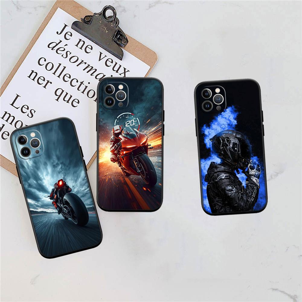 LO95 Motorcycle Racing Soft Shell Phone Case for iPhone SE X XS XR 11 16E 17 Pro Max Air 8 7 6 6s Plus