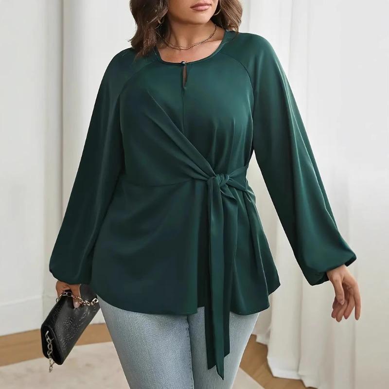 Women's Fashion Casual Spring Autumn Solid Color Print Long Sleeve O-Neck Blouses & Shirts