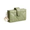 Dior Lady  Fashionable Exquisite Woven Pattern Patent Calfskin Card Holder Women Card Holder Green S0074OVRB-M73H