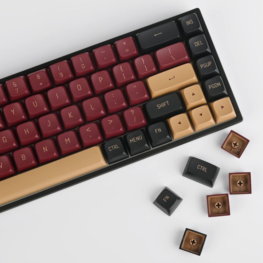 Red Warrior CSA Custom Keycaps, 160-Key Double-Shot Keycap Set for CherryGateron MX Switch 6064GK61 Gaming Mechanical Keyboards