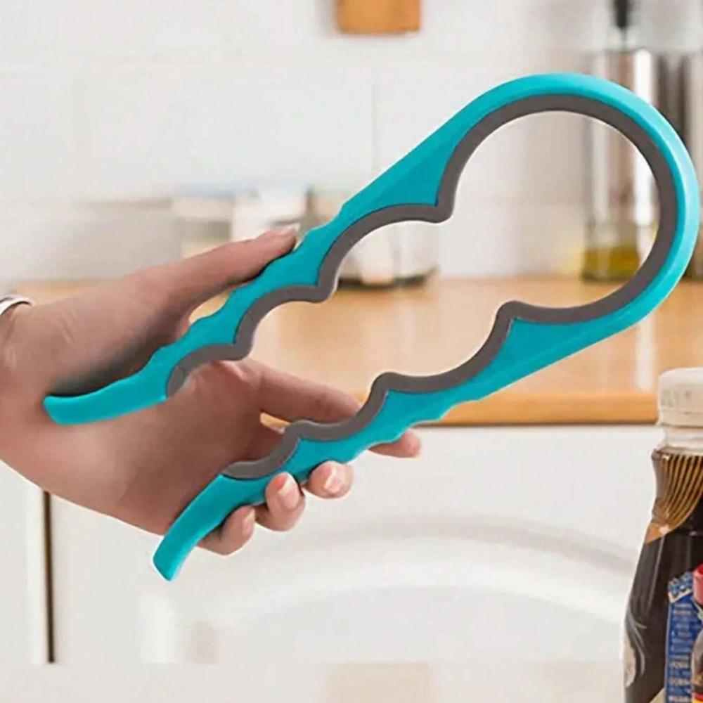 Glasöffner, Easy Grip-Schraubenschlüssel, 4-in-1, praktisch, kraftsparend, Dosenöffner, Bierflaschenverschluss, Deckel-Abdrehwerkzeug, tragbare Küchenhelfer