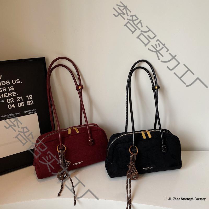 Women's Premium Suede Boston Bag - Large Capacity Crossbody