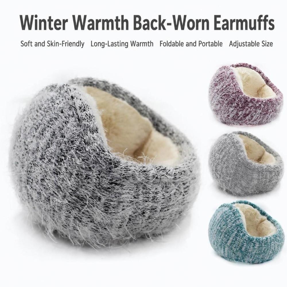 Plush Lining Knitted Ear Warmers Stretch Foldable Ear Protector  Outdoor Cold Protection