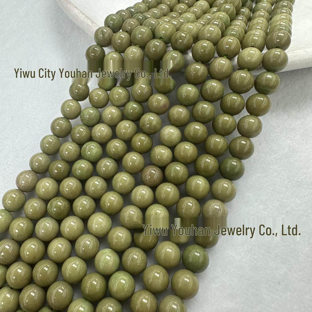 Natural White Stone Enhanced 6-10mm Round Beads String for Three-Color Alxa Bracelet Necklace Accessories