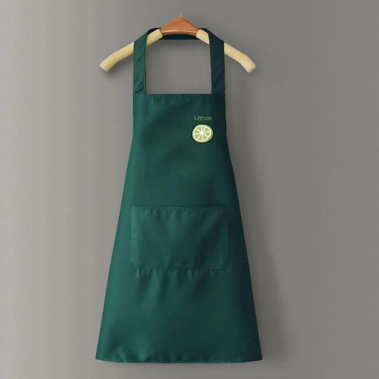 

Sleeveless Cross Back Restaurant Uniform with Removable Hand Towel Anti-fouling Cooking Baking Bibs Waterproof Kitchen Apron зелений