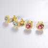 ANDYWEN 925 Sterling Silver Spring Gold Blossom Rainbow CZ Stud Earring Piercing Rock Punk New 2023 Colorful Fine Jewelry