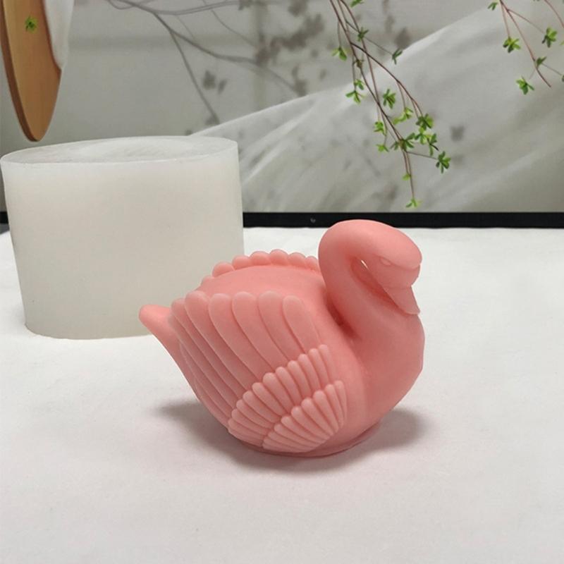 Swan Candle Mold 3D Beautiful Swan Silicone Mold Handmade Ice Cream Fondant Moulds DIY Chocolate Candy Decorating Tool