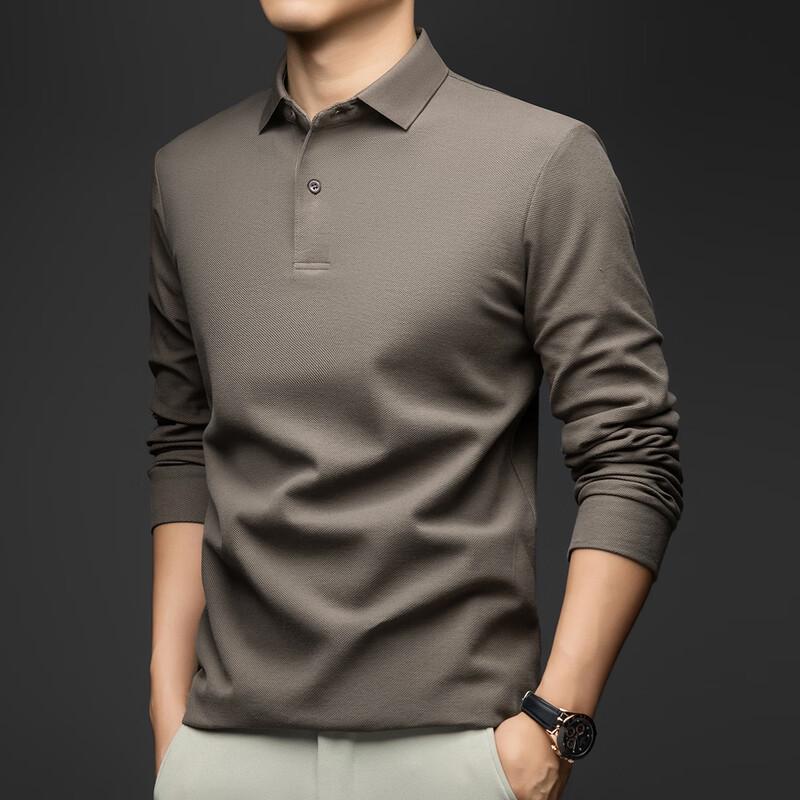 Men's 100% Cotton Long-Sleeve Polo Shirt