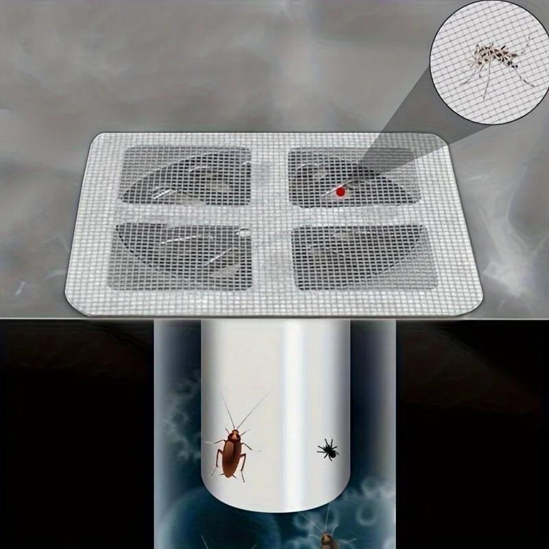 10/20 pièces Autocollant pour Bonde de Sol, Filtre Cheveux Auto-adhésif Anti-insectes pour Salle de Bain, Filtre d'Égout, Filet Anti-bouchage pour Cuisine