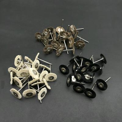 Escova de polimento para laboratório dentário, 50 peças, ferramentas rotativas, 2.35mm, cabelo de cabra branco macio/cerdas/escova de polimento de pônei