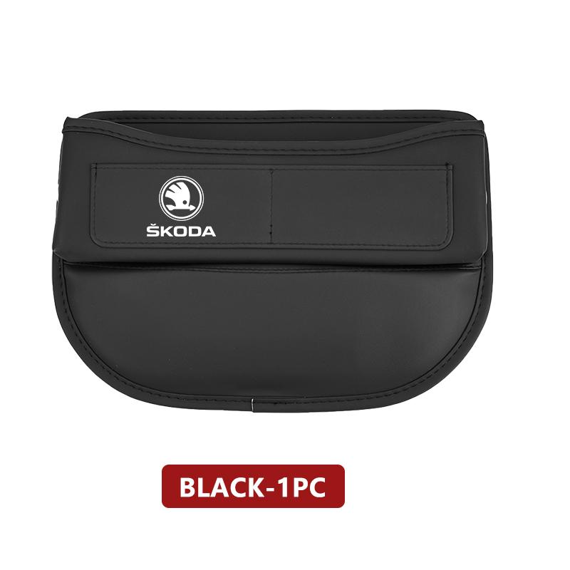 AAABT1 For Skoda Car Seat Gap Slit Organizer Leather Seat Crevice Storage Box Accessories Fabia Kamiq Superb Scala Enyaq-iV MK3 VisionS