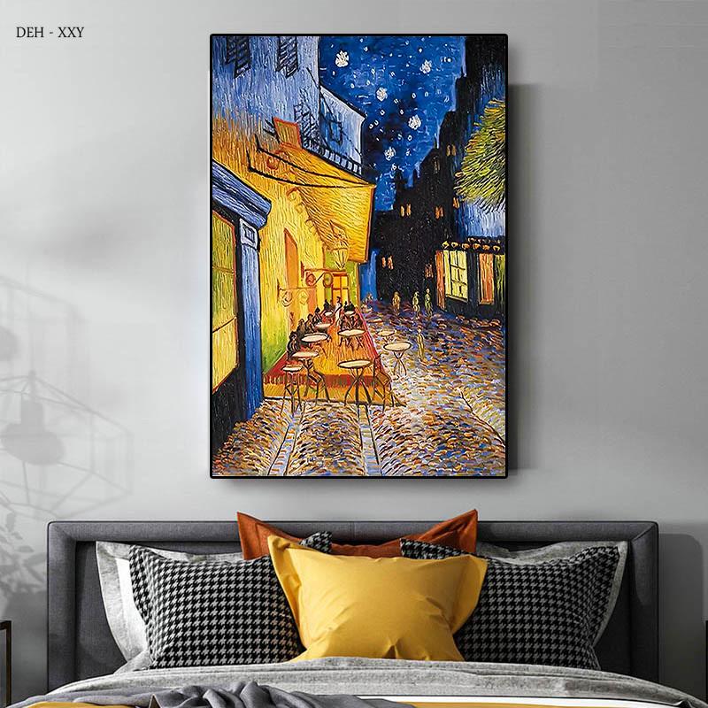 Van Goghs berühmtes Gemälde Café bei Nacht Kunstreproduktion Gedruckt auf Leinwand Wandkunst Poster und Bilder für Heimzimmerdekoration