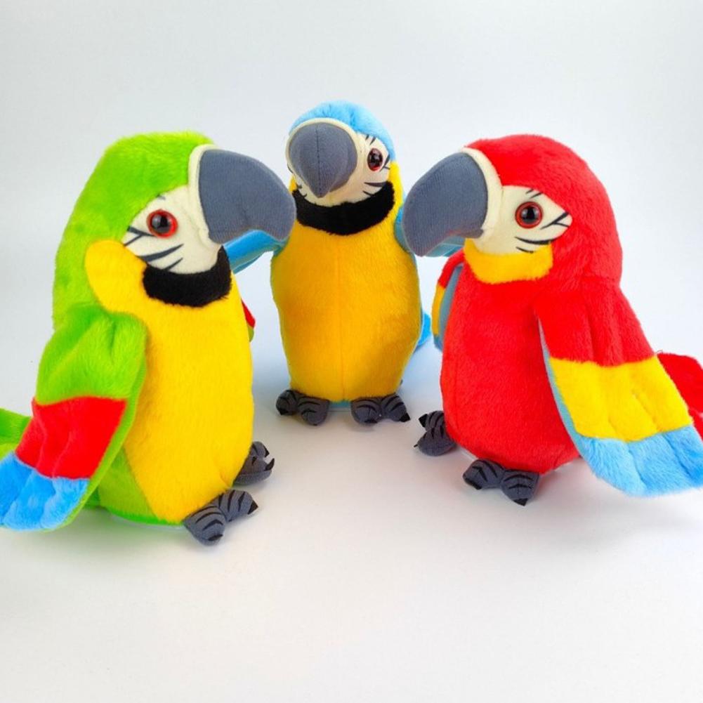 Cute Electric Talking Parrot Plush Toy Speaking Record Repeats Waving Wings Electroni Bird Stuffed Plush Toy As Gift For Kids
