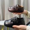 Spring 2026 Children's Leather Shoes: Velcro Loafers for Boys & Soft Sole Princess Shoes for Girls