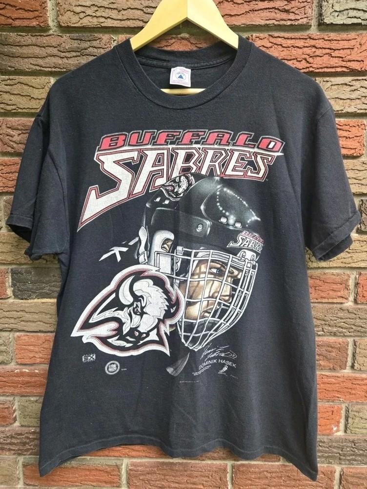 Винтажная футболка Buffalo Sabres Dominik Hasek NHL 1996 года Мужская Женская S-5XL Унисекс XXXXL