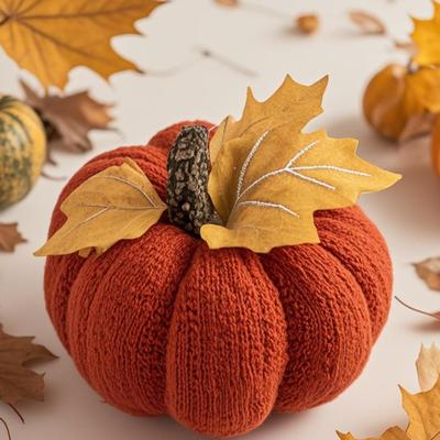 1/3Pcs Mini Knit Pumpkins Realistic Looking Faux Fall Harvest Crochet Pumpkins Thanksgiving Table Setting Small Knit Pumpkins