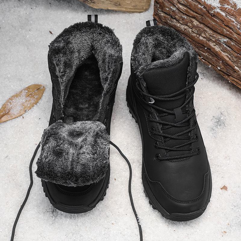 Winter New Cotton Boots Men's Casual Cotton Shoes Piled Thickened Snow Boots Warm Outdoor Mountaineering High-top Cotton Boots