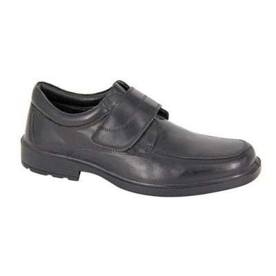 Mens Leather Touch Fastening Shoes