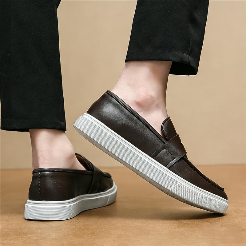Luxury New Fashion Men's Platform Penny Loafter Leather Shoes Designer Male Comfortable Sneakers Tenis Masculino Zapatos Hombre