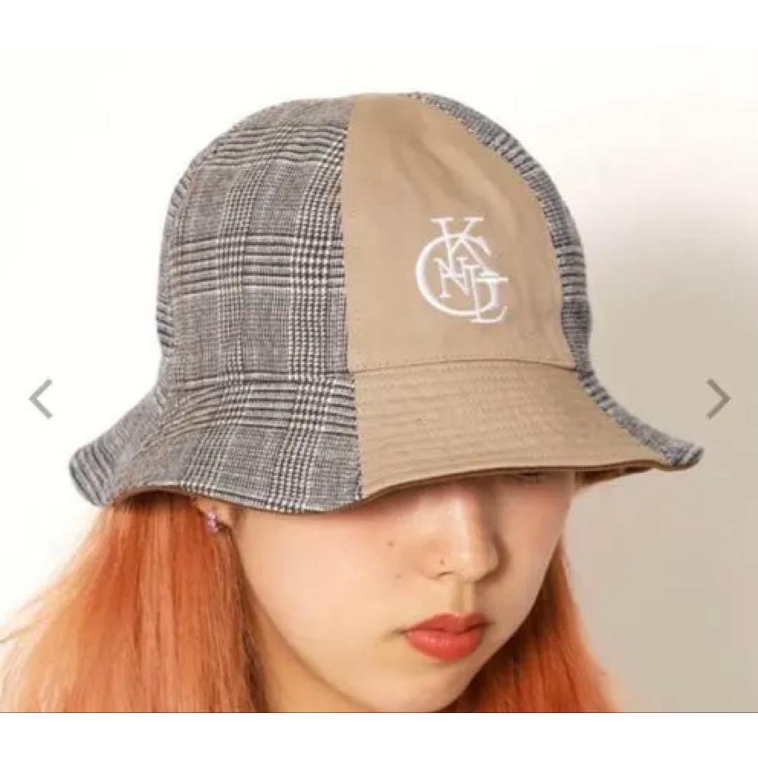 Used KANGOL Reversible Bucket Hat Check Brown Women s