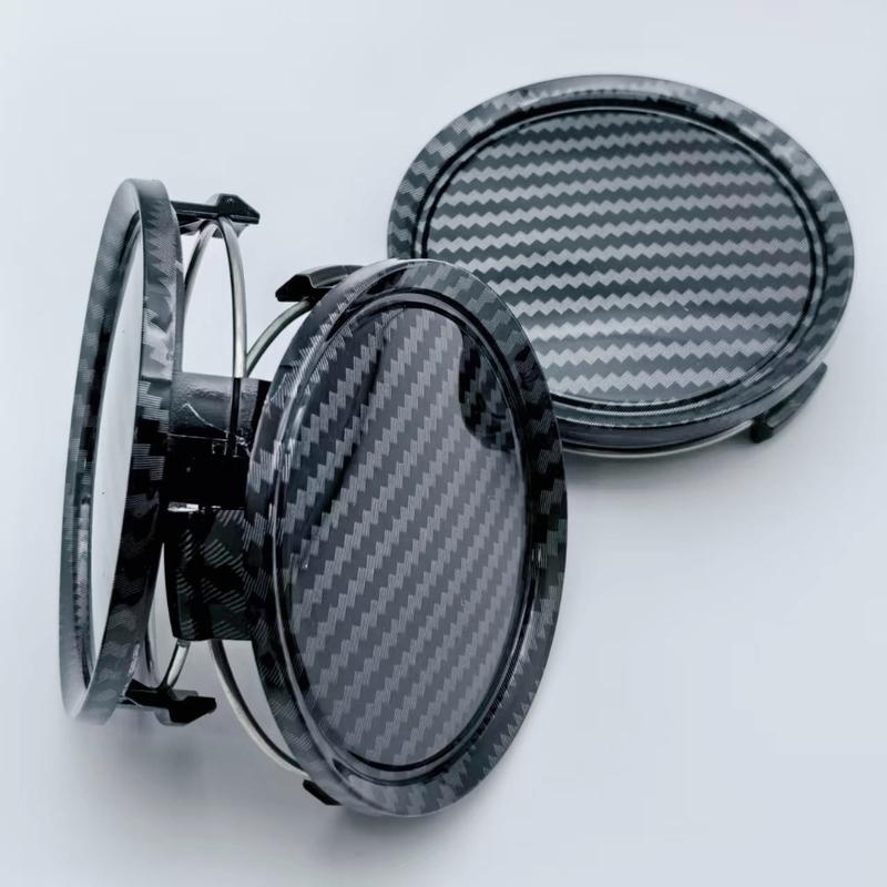 4pcs ABS 74mm ( 69mm I.D) Carbon Fibre Car Wheel Center Caps Rim Hubcaps Centre Cover Wheels Hub Lid Replace Styling Accessories