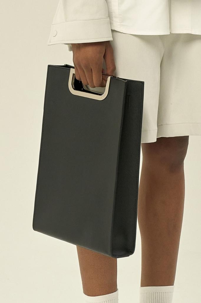 Proxy.L Metal Grip Slim Briefcase (Black/Silver)