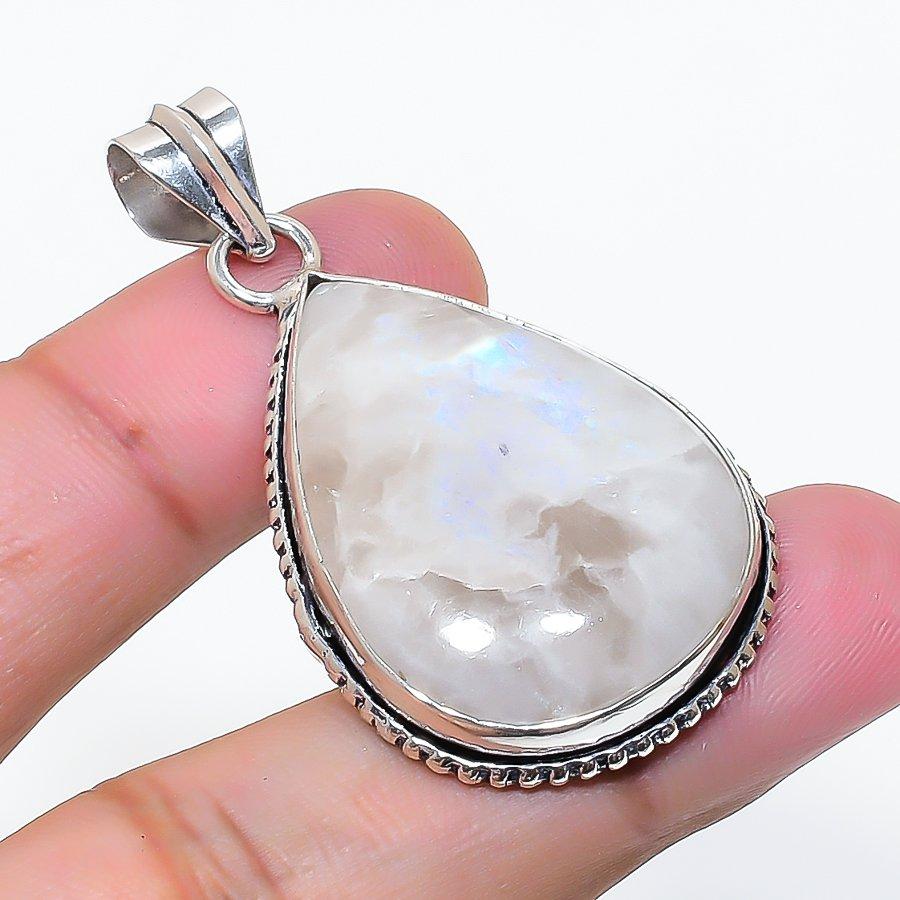 Natural Moonstone Gemstone Handmade 925 Sterling Silver Pendant 1.85  AP-15381