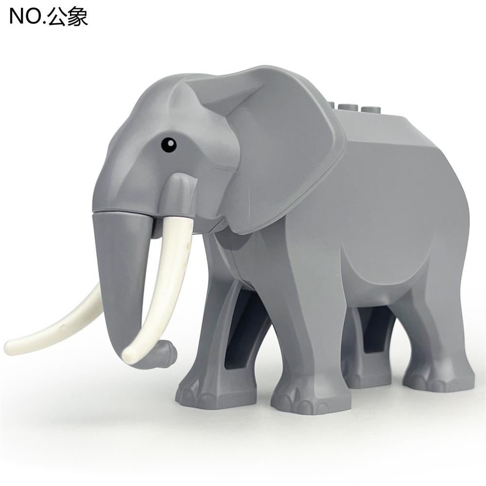 Animal World City Farm Vegetable Garden Cute Animals Elephant Camel Sika Deer Figures Building Block Bricks Toys For Children