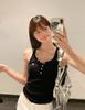 #Sling vest sexy pure desire female design sense slim and thin collar Han Fan sleeveless short top summer
