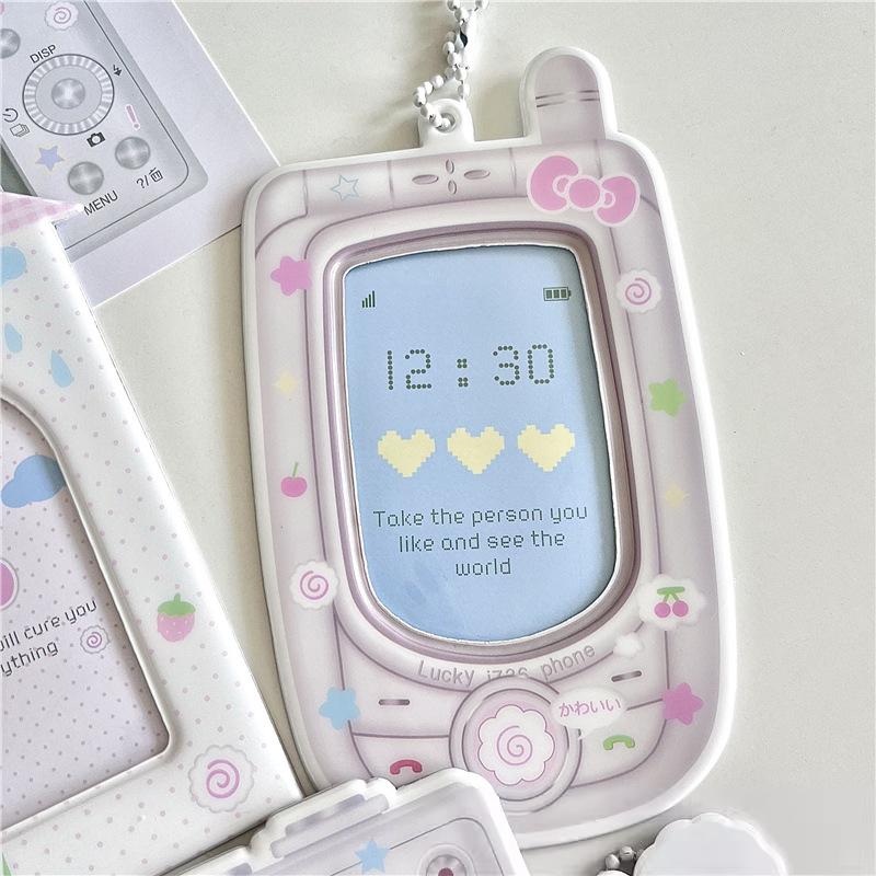Cartoon Mobile Phone Camera Shaped PVC Card Holder Kpop Idol Photocard Protection Cover Korean Ins Photo Storage Case Pendant