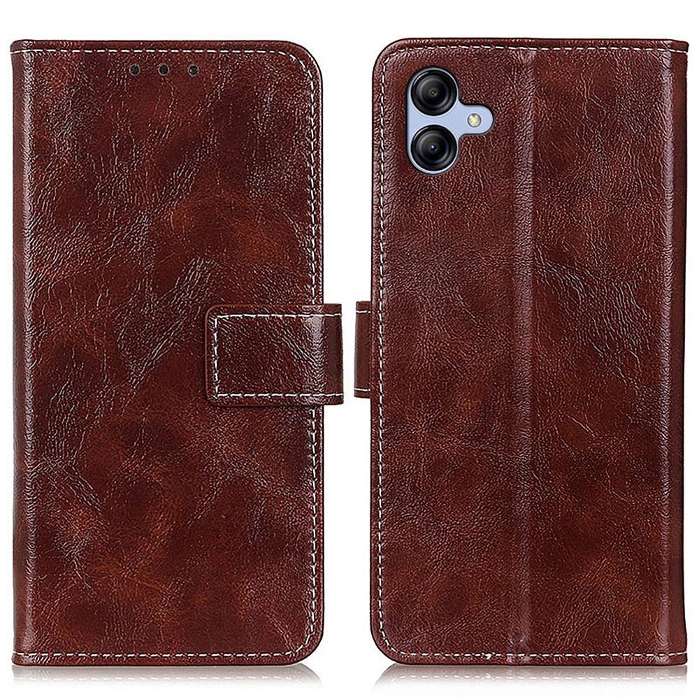 

For Samsung Galaxy A07 4G/A06 4G/A06 5G Case Wallet Leather Phone Cover Crazy Horse Texture Brown