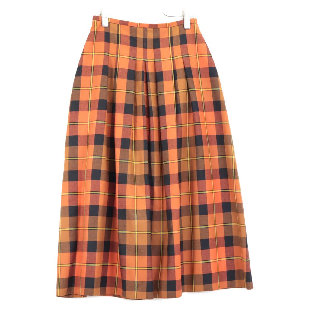 O’Neil of Dublin Checked long quilted skirt skirt 40 OrangeUsed
