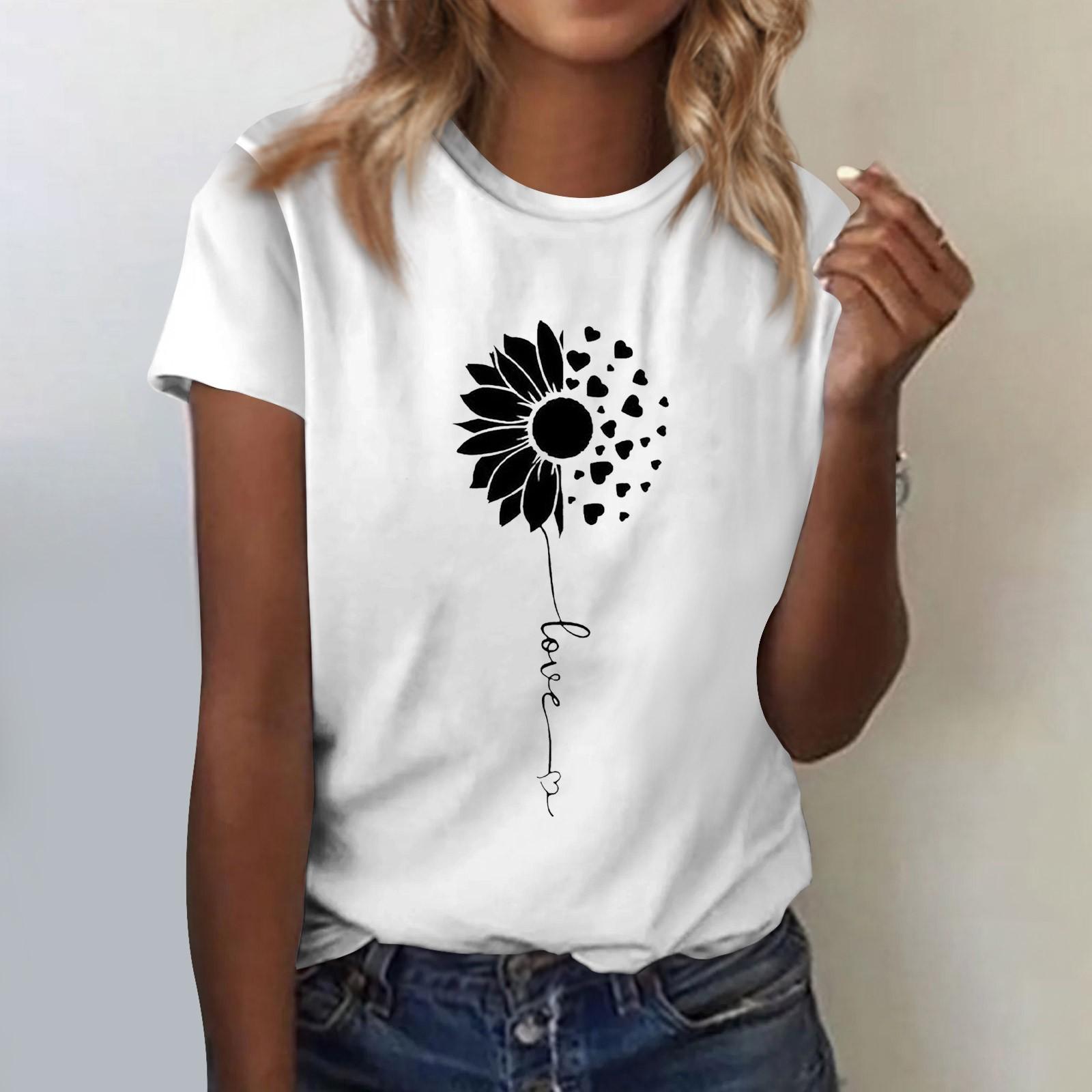 

Женский модный повседневный свободный пуловер с коротким рукавом и принтом с круглым вырезом L бежевый