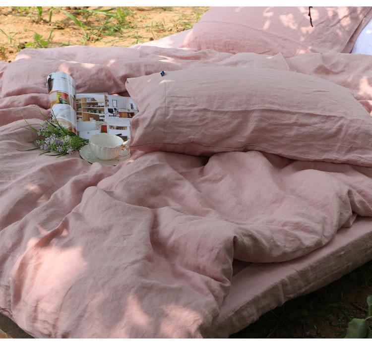 100% Washed Linen Duvet Cover And Pillowcases Natural France Flax Quilt Cover Breatherable Ultra Soft Farmhouse Bedding