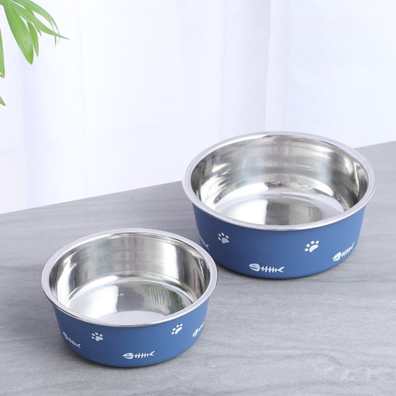 

New Double-layer Thickened Suction Cup Dog Bowl Non-slip Pet Bowl Stainless Steel Dog Bowl Cat Bowl Big