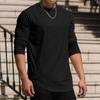 Autumn Winter Tops Fashion Men's T-shirt Long Sleeved Casual Round Neck Solid Color Top Base T-shirt