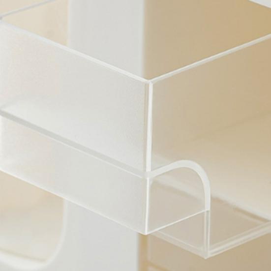 Pen Holder with Drawer Desk Organizer Transparent Rotatable Design Large Capacity Pencil Pen Holder Storage Box