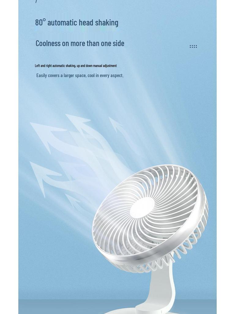 2025 Portable Silent Desktop Fan for Students with Free Rotation and Rechargeable Battery