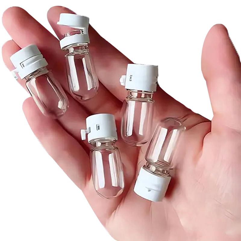 2/5Pcs Clear Travel Bottle Empty Leak-Proof Essence Bottled With Flip-Top Glass Cosmetic Containers Makeup Remover & Lotion