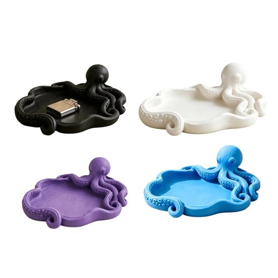 3D Printed Octopus Jewelry Tray, Ocean Animal Earrings Necklace Ring Dish Tray, Decorative Keys Trinkets Holder Organizer Tray