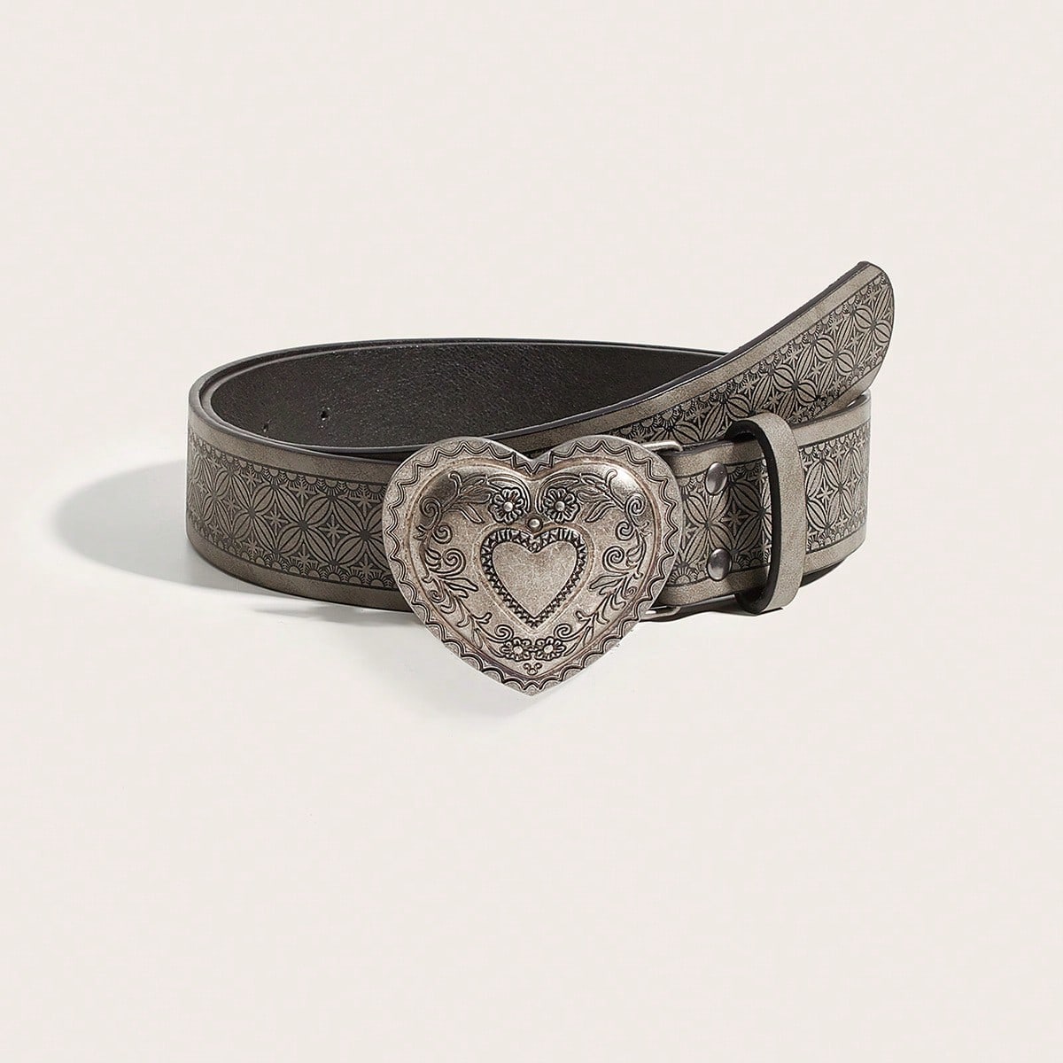 Niche Pin Gesp Taille Riem Geprint Patroon Tailleband voor Mannen en Vrouwen grijs
