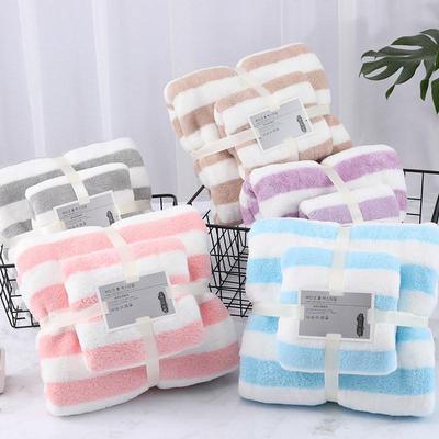 Soft, Lint-Free High-Density Coral Fleece Towel Set with Enhanced Absorbency