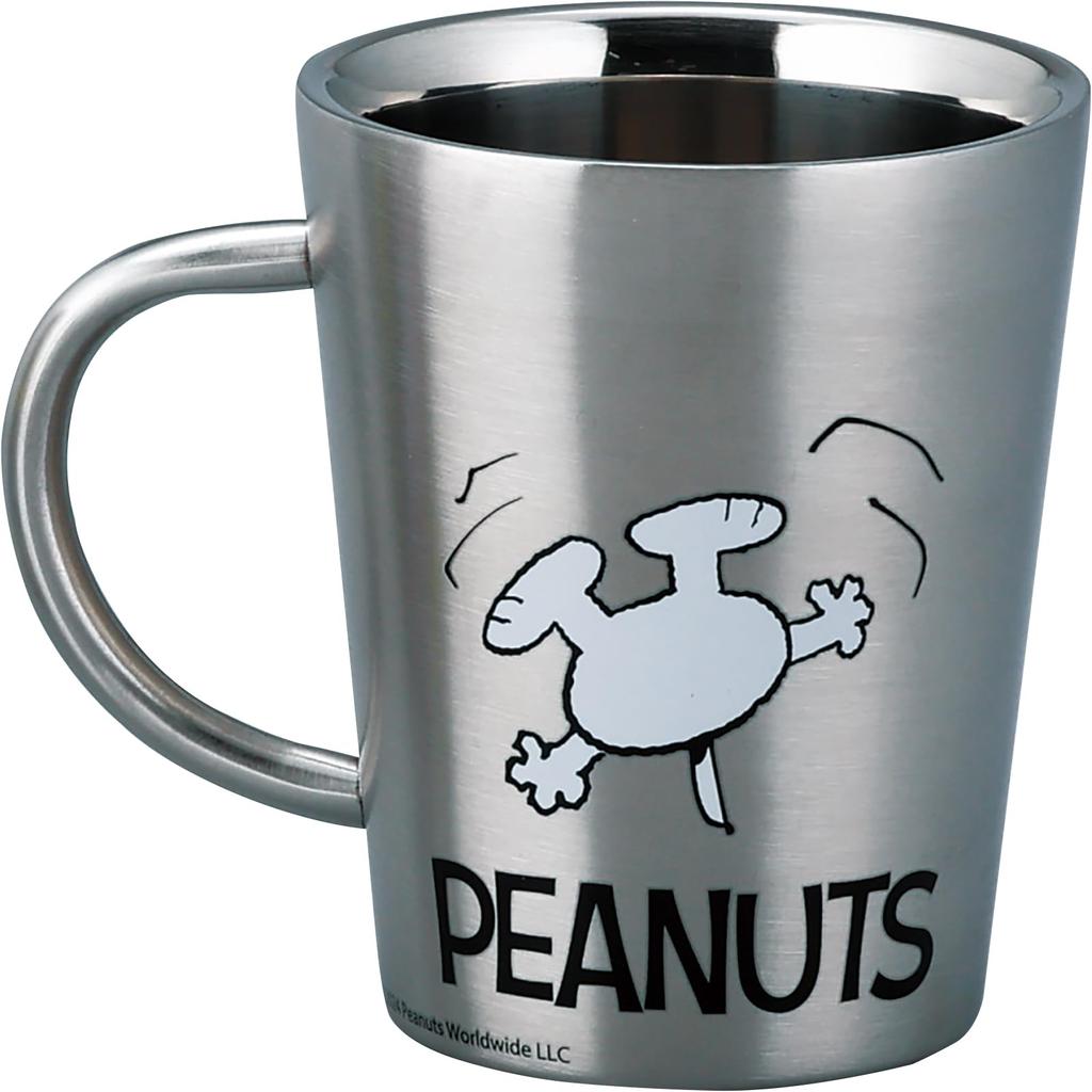 PEANUTS Snoopy Stainless Steel Mug Made in Japan Japanese Yamaka Shoten Double-Sided (260ml) (Ribbon) (Body China, Painting) SN1802-856