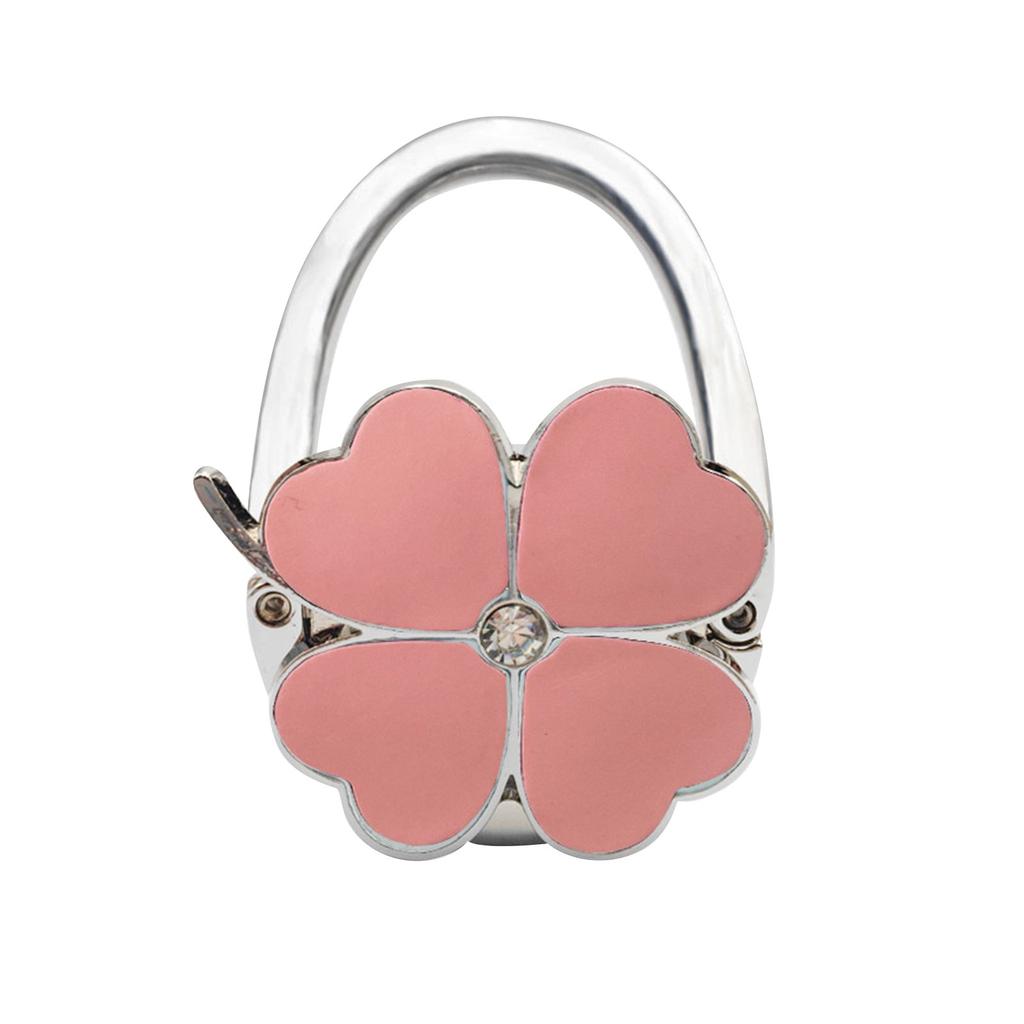 Fourleaf  External Bag Hook, Foldable Portable Hook Solid Color Leather Table Side Bag Hook Handbag Bag Hook