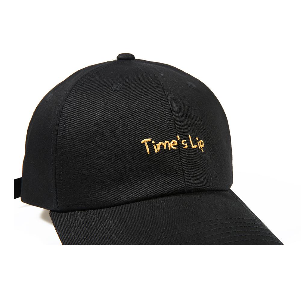 Taimseullib Cartoon Lettering Black Ball Cap Tbc06901