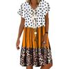 Women's Summer Casual Fashion Loose Printed Short Sleeve 2022 V-Neck Dress