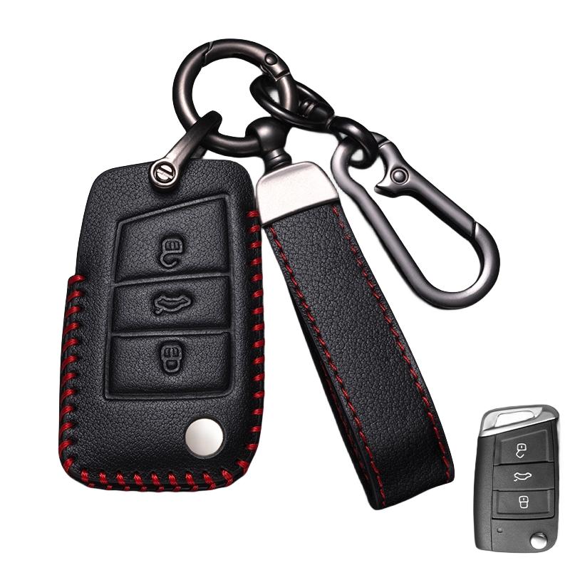 

Кожаный чехол для дистанционного ключа автомобиля, брелок для VW Volkswagen Passat CC Golf Santana Bora Polo LAVIDA Tayron Tharu Tiguan