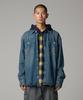 Mechanic Oversized Denim Shirt Khaki Tinted Blue