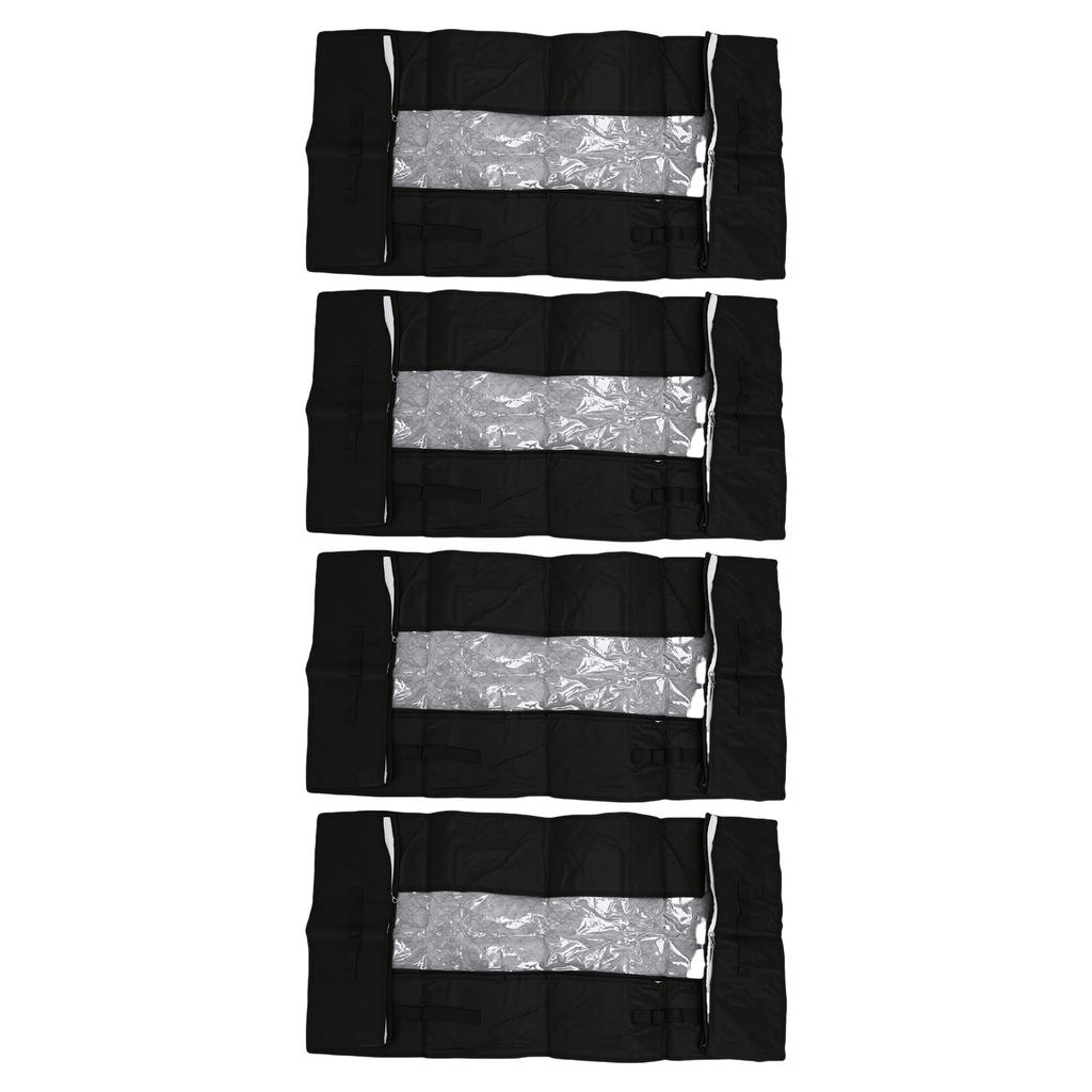 4PCS Under Bed Storage Box 90L Non Woven Foldable Underbed Storage Containers with Clear PVC Window for Clothes